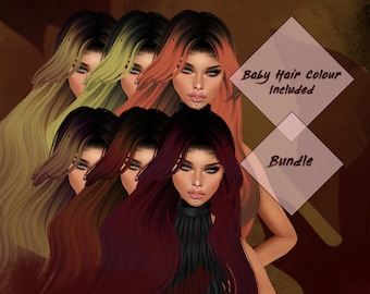 Colección otoño x 6 paquete de texturas de pelo para Imvu, Second Life, modelado 3D, Blender