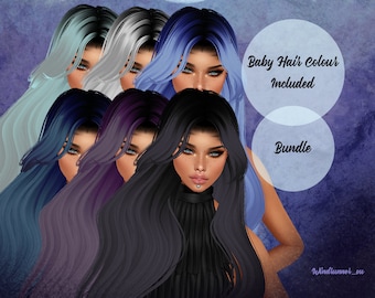 Colección Lunar x Paquete de Texturas de Cabello para Imvu, Second Life, Modelado 3D, Blender