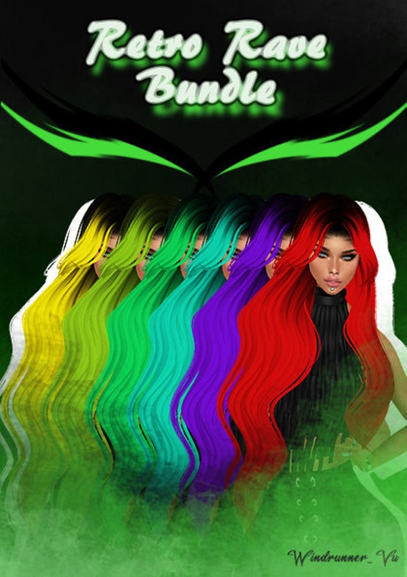 Retro Rave Collection X 6 Hair Textures Bundle for Imvu | Etsy