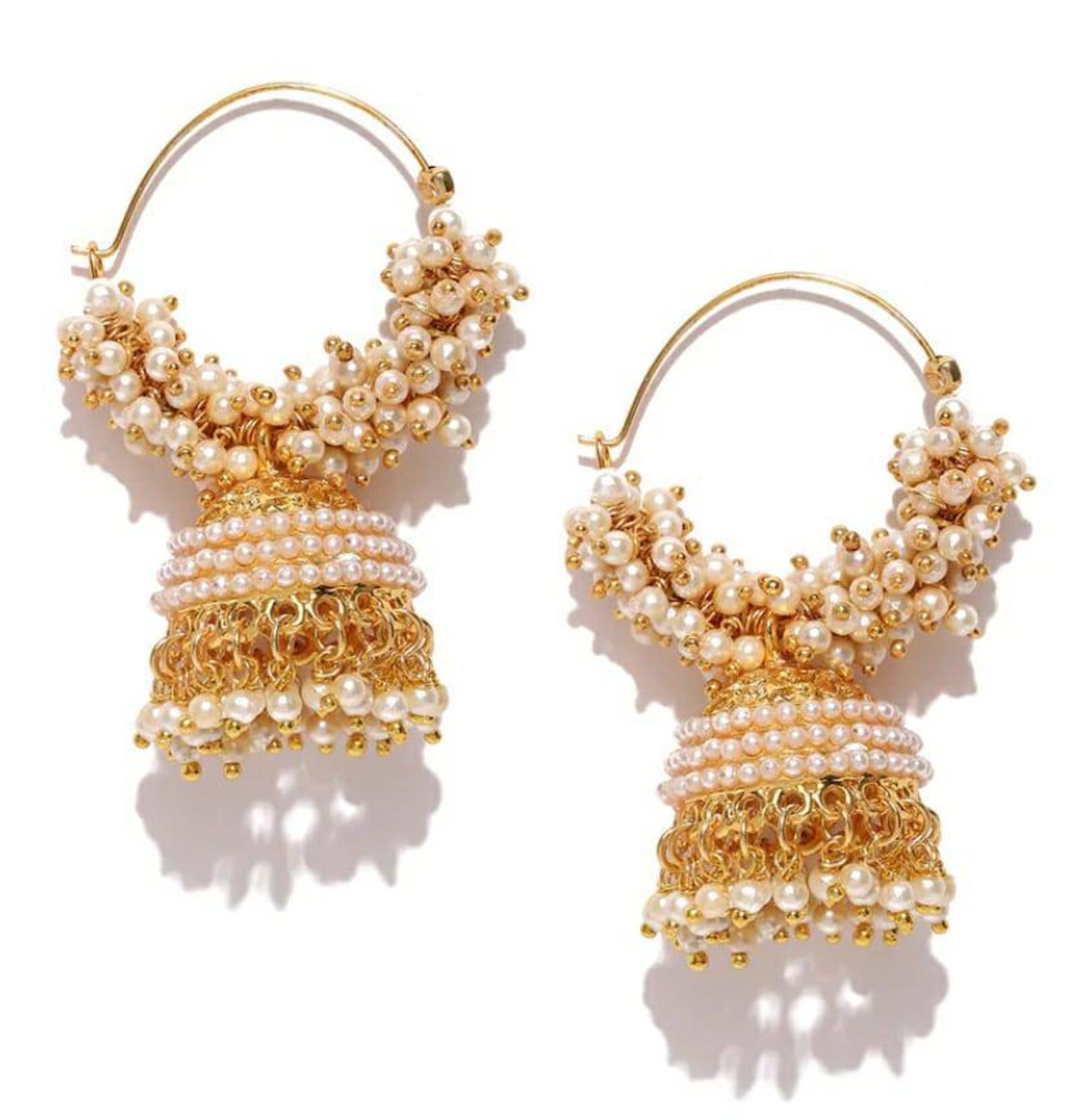 Gold Hoop Bali, Punjabi Earrings, Pakistani Earrings, Indian Jewelry, Punjabi Jewelry, Bollywood