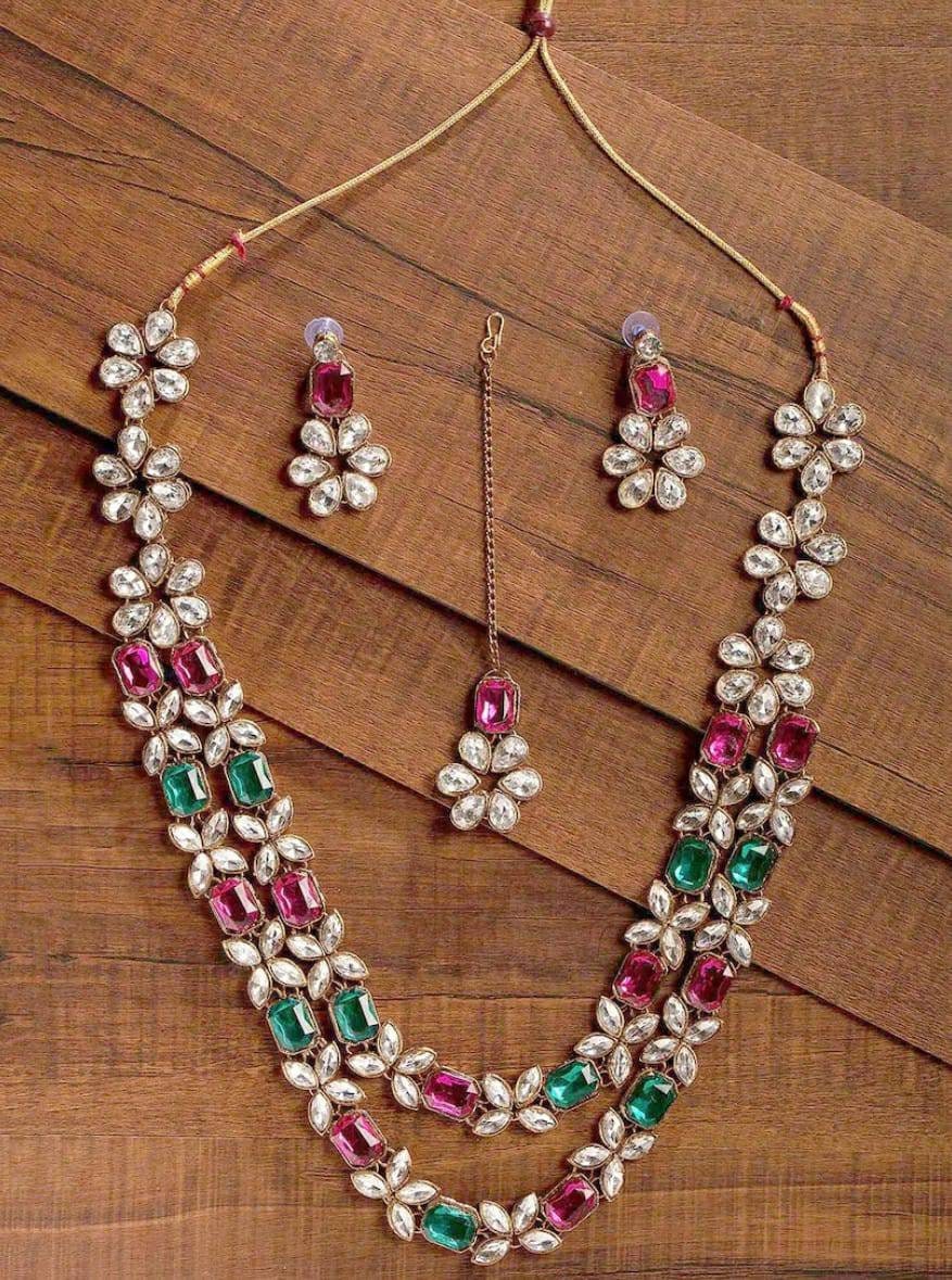 polki stone necklace