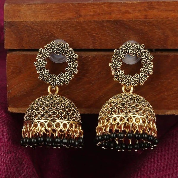 Indian Gold Earrings - Etsy