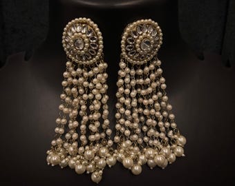 Circular Drop Earring | Indian Earrings | Indian Jewelry | Pakistani Jewelry | Pakistani Earrings | Bollywood | Pearl Jhumka | Indian Weddin
