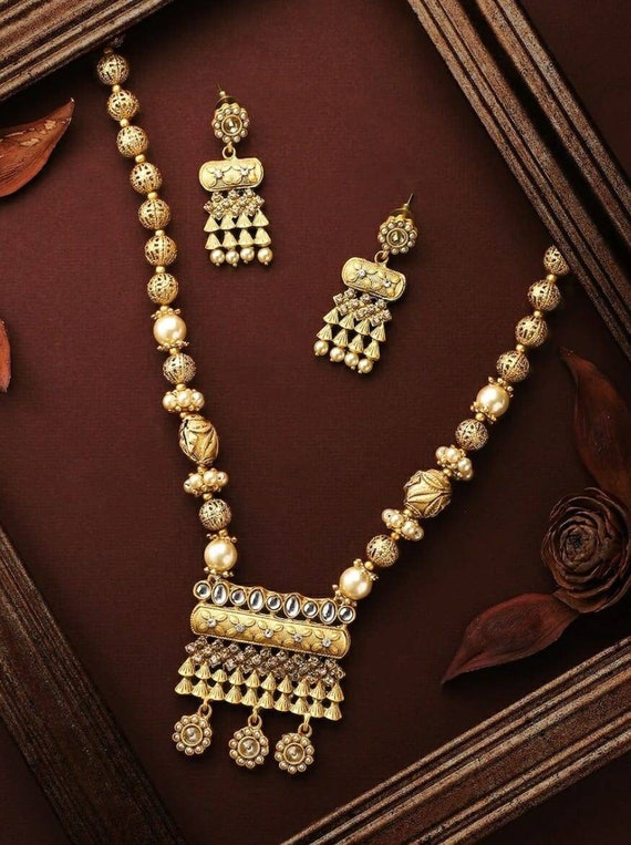 Polki long sales necklace