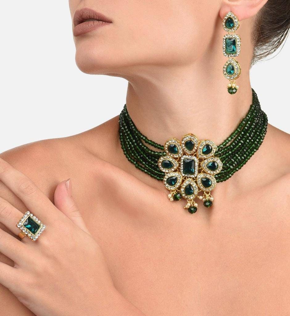 Gemstone choker shop necklace