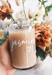 Clear Glass Cans | Personalized Glass Can| Name Mug | Beer Can Glass | Bachelorette Gifts | Cute Iced Cofee Cup | Birthday Gift 