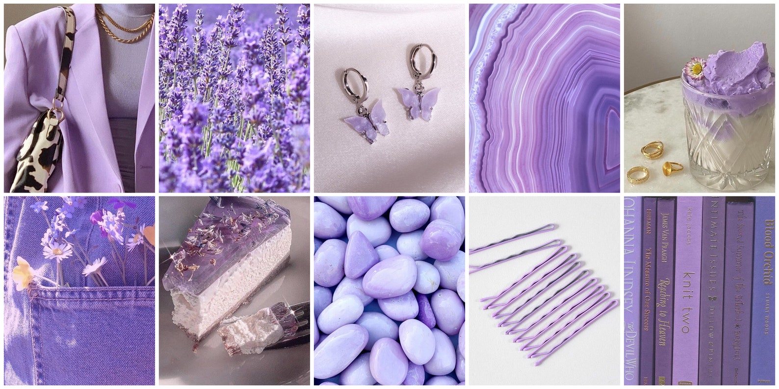 Lavender/ Pastel lilac/ Purple aesthetic collage kit wall | Etsy