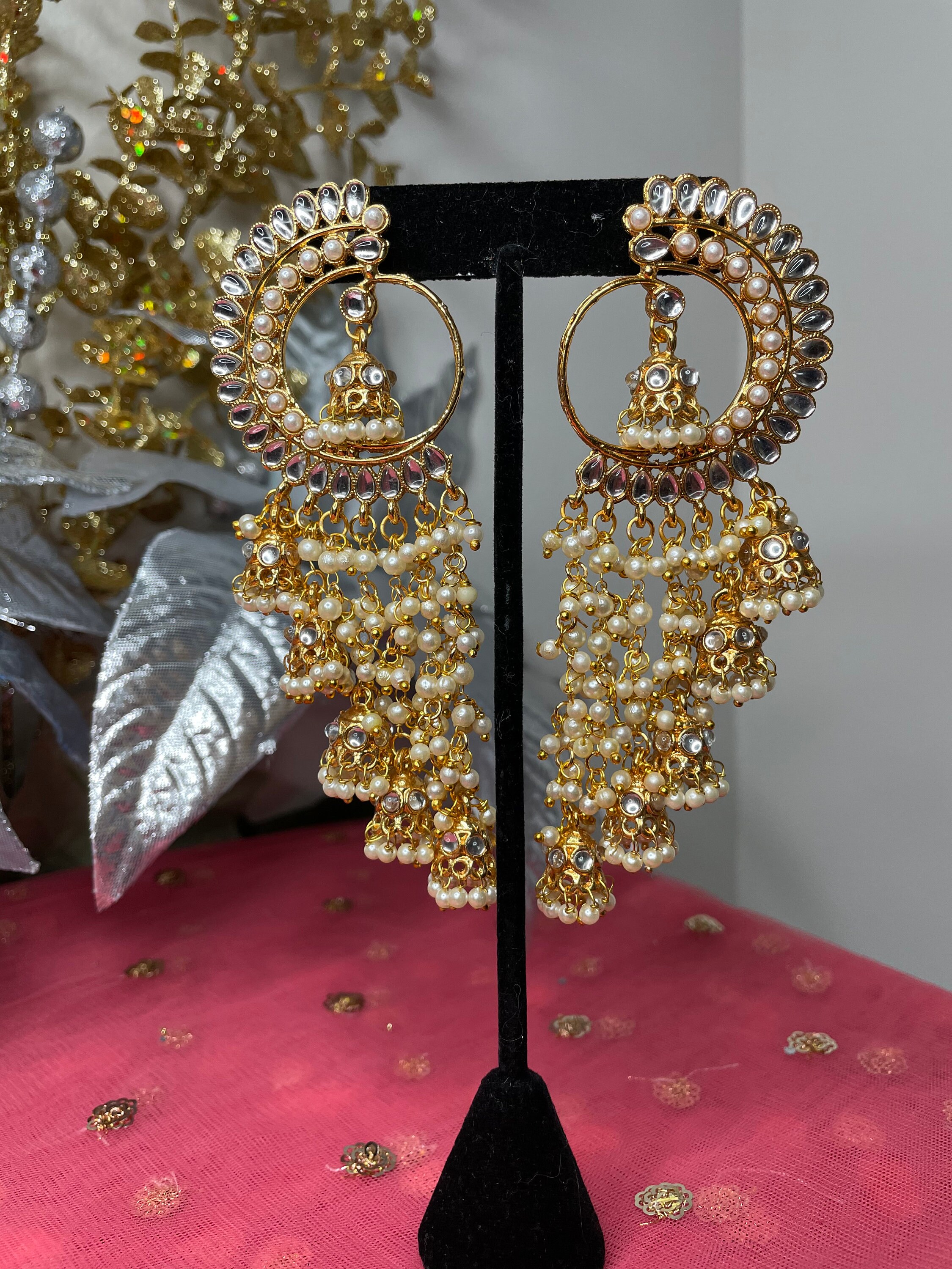 Golden Bahubali earrings Etsy