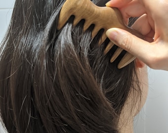 Peigne à cheveux masseur pour cuir chevelu de poche Verawood fait main