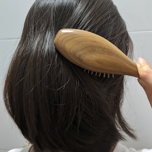 Wood Stings Hair Comb Scalp Massager Verawood  Handmade Natural Materials Curly Hair