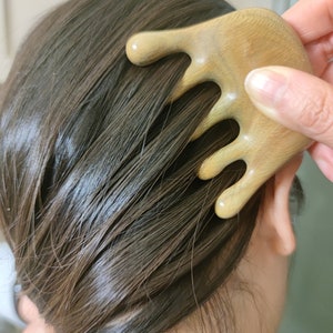 Hair Comb Scalp Massager, Anti aging Facial Massage use, Natural Vera Wood,   Handmade Products