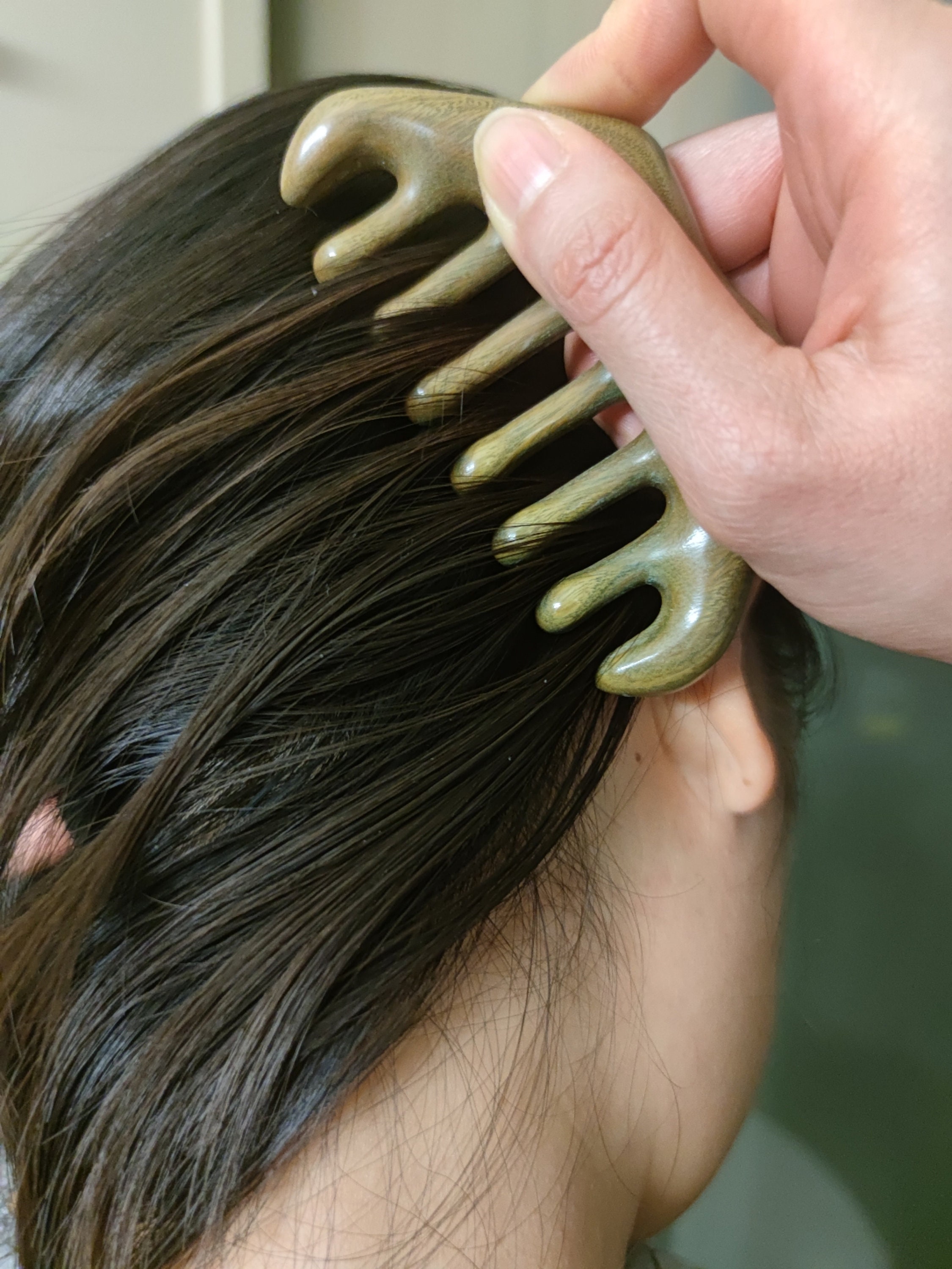 2-in-1 Verawood Comb Set - Fine & Wide Tooth Natural Wood Hair Tool, Anti Frizz Scalp Massager