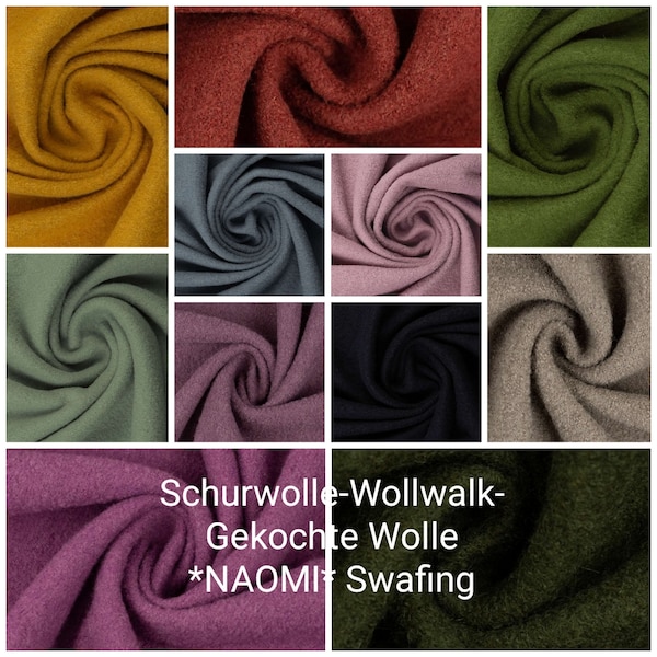 Gekochte Wolle "Naomi" von Swafing, Walk, Wollwalk, Schurwolle, Wollstoff,Walkloden,Trachtenstoff,Mantelstoff