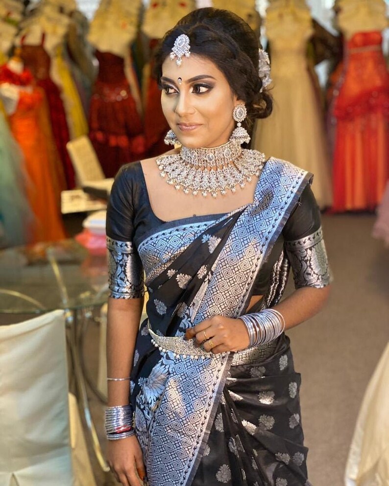 Beutiful Soft banarasi silk saree with WEAVING silver zari SAREE sari saree for women Unsttiched blouse sarees