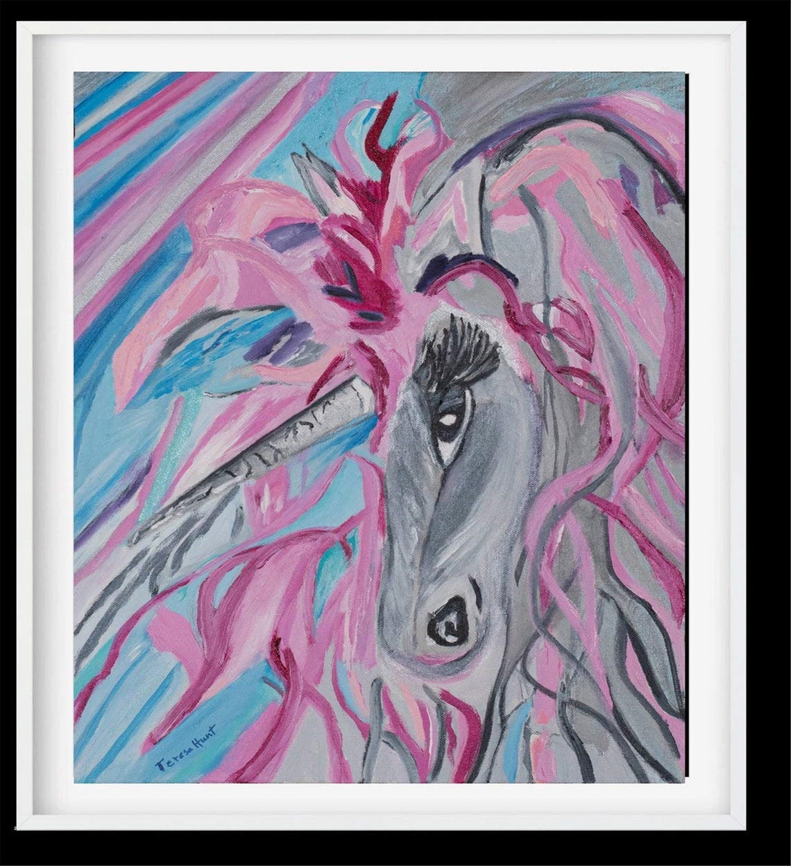 ABSTRACT UNICORN WALL Art Magical Unicorn Painting Giclee Etsy
