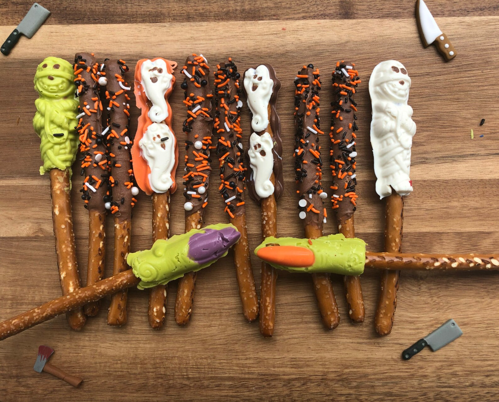Halloween Chocolate Covered Pretzels Spooky Treats Etsy