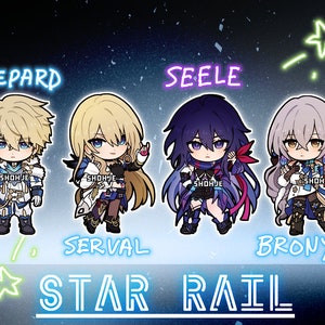 HONKAI STAR RAIL - belobog - gepard / serval / seele / bronya - chibi keychain charms