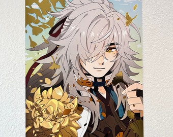 HONKAI STAR RAIL - jing yuan - 11x17 金箔プリント (ファンアートグッズ)