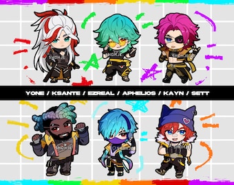 HEARTSTEEL keychain charms - yone k'sante ezreal aphelios kayn sett // fan art merch