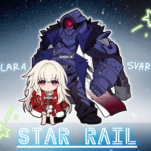 HONKAI STAR RAIL - clara and svarog - chibi keychain charms