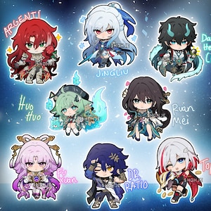 HONKAI Star Rail keychain charms - argenti jingliu dan heng huohuo ruan mei fu xuan dr. ratio topaz // fan art merch