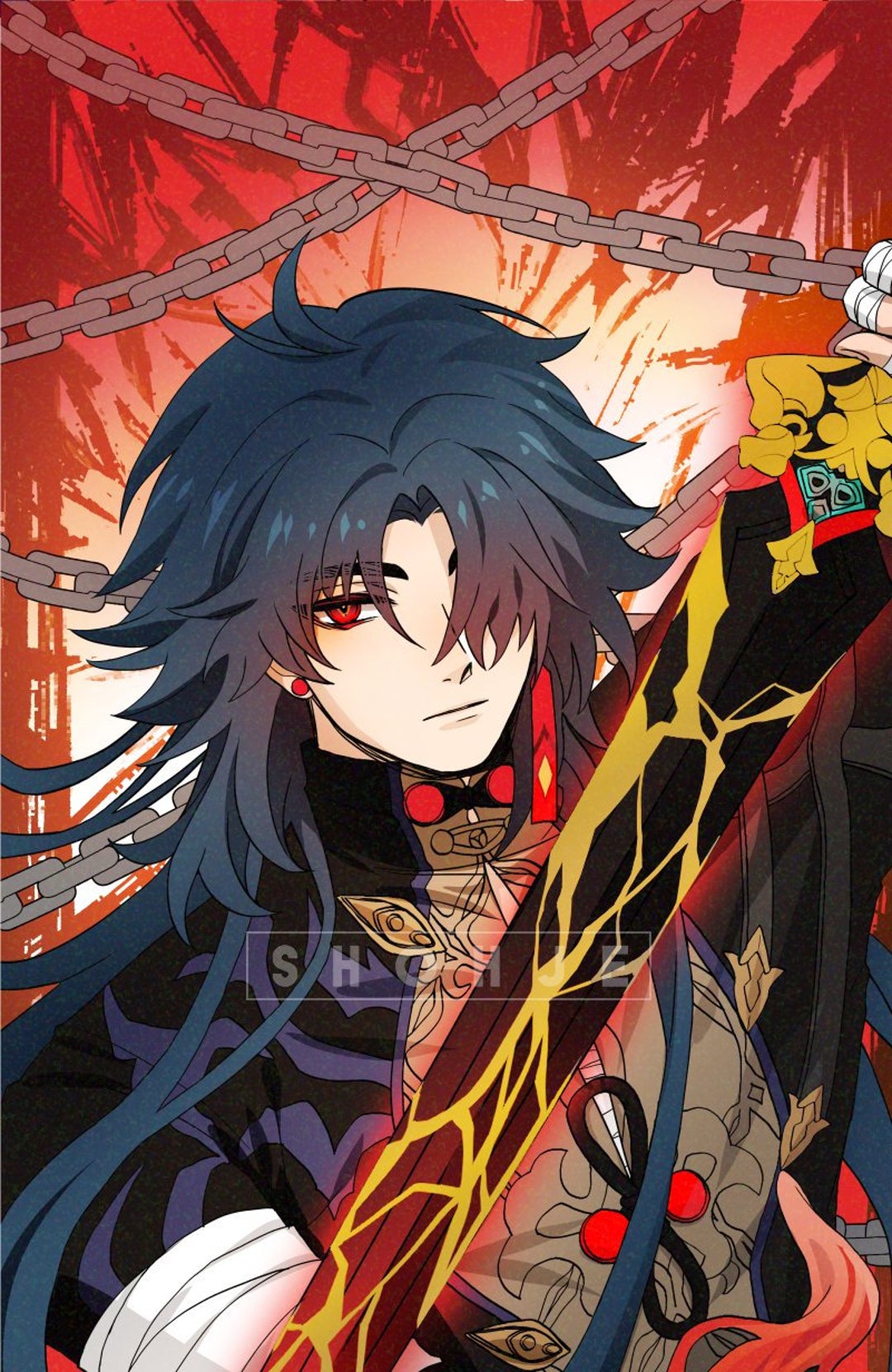 HONKAI STAR RAIL - Blade - 11x17 Gold Foil Print (fan Art Merch) - Etsy