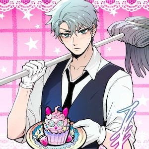 ALIEN STAGE - till maid cafe ver. with a mizi cupcake - 8x9 PRINT (fan art merch)