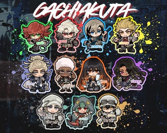 GACHI keychain charms - riyo rudo zanka enjin tamsy semiu amo jabber wonger gris guita follo // fan art merch