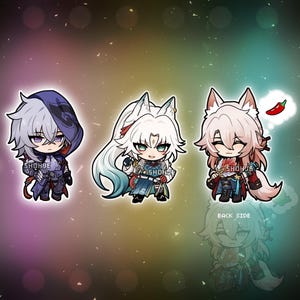 HONKAI star rail keychain charms - moze feixiao jiaoqiu // fan art merch