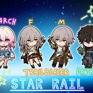 HONKAI STAR RAIL - Set 1 - march / stelle / caelus / trailblazer / dan heng - chibi keychain charms