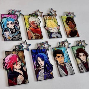 ARCANE keychain charms - jinx ekko heimerdinger vi caitlyn jayce viktor // fan art merch