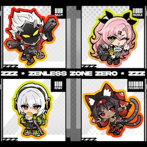 ZZZ Zenless Zone Zero keychain charms - cunning hares gentle house //  billy kid nicole anby demara nekomiya mana // fan merch