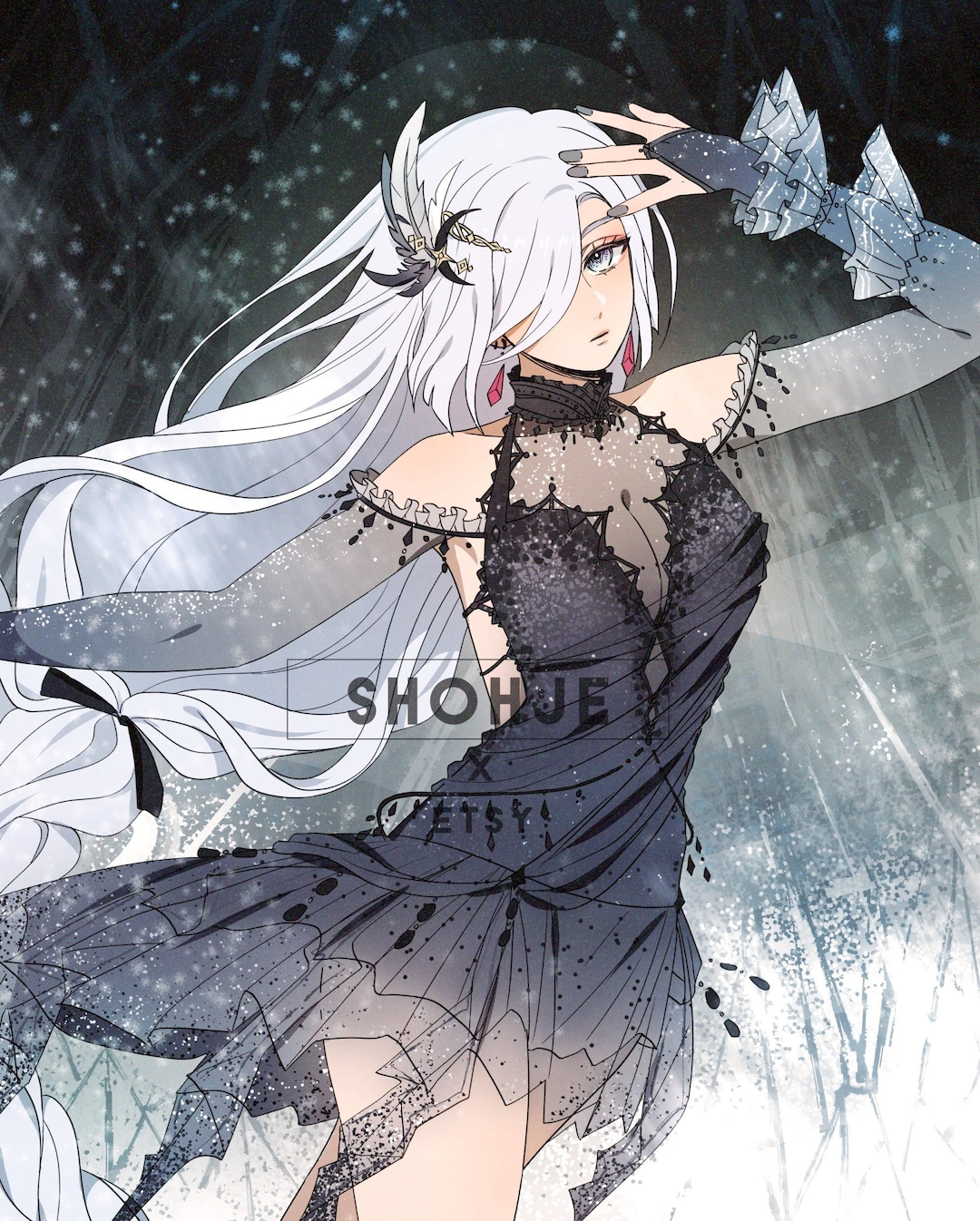 GENSHIN IMPACT Shenhe PRINT unofficial Fan Merch - Etsy
