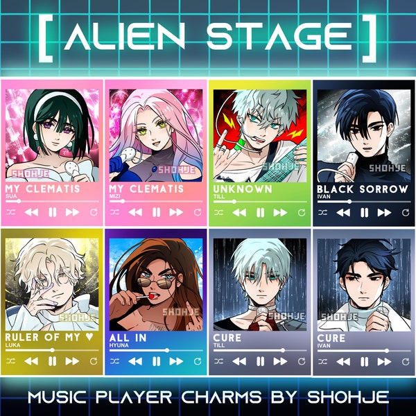 PREORDER ! // ALIEN STAGE keychain charms - sua mizi till ivan luka hyuna // alnst merch