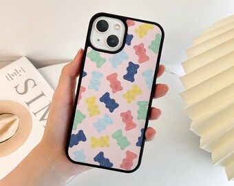 Pastell Bär Handyhülle Candy Aesthetic Cute iPhone 15 14 13 12 11 Pro Max 15 14 Plus Case 14 Pro Case 13 12 Mini Case 7/8/SE X/XS XR Hülle