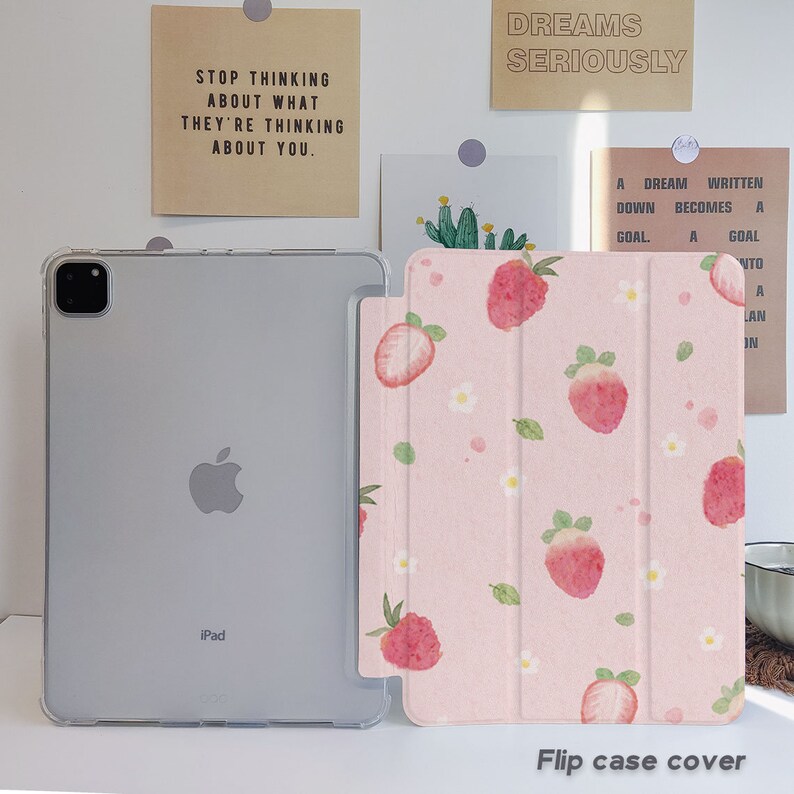 Cute Strawberry Ipad Case With Pencil Holder for Ipad Etsy