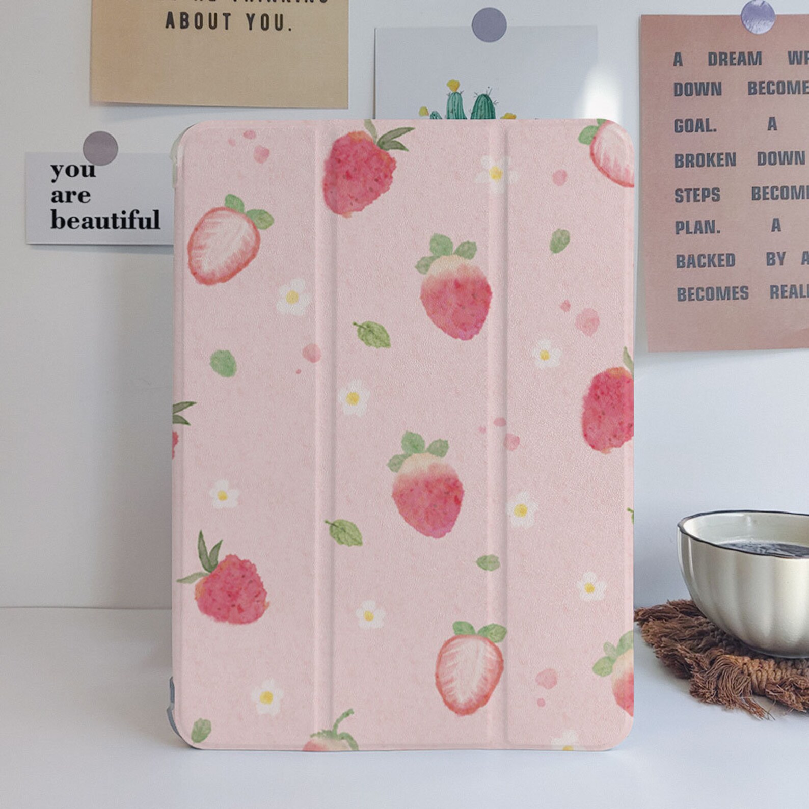 Cute Strawberry Ipad Case With Pencil Holder for Ipad Etsy
