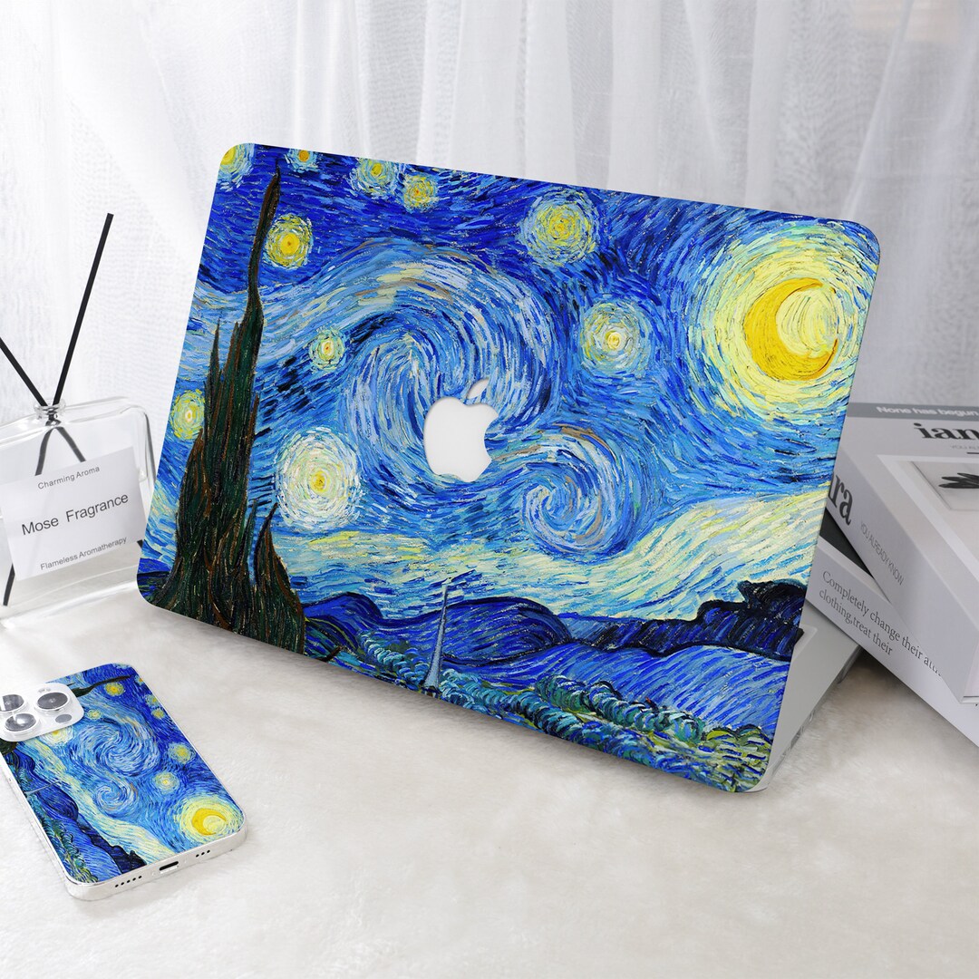 Starry Night Oil Painting Mac Laptop Case Laptop Cover for MacBook Air ...
