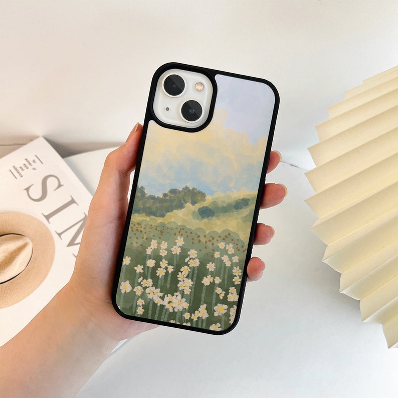 Cute Yellow Flower Art iPhone 15 14 13 12 11 Pro Max 14 Plus iPhone 13 12 Mini Case iPhone XS Max Case iPhone XR iPhone 15 Pro Max Case image 1