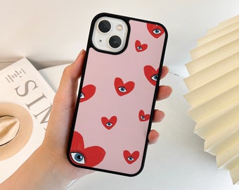 Love Heart Phone Case Eye Phone Case Mignon iPhone 15 Pro Max Case 14 Plus 14 Pro Case 13 Pro Max 13 Mini Case iPhone 15 Case iPhone 11 Case