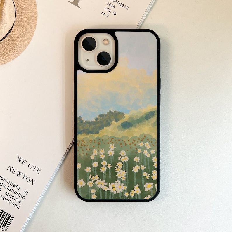 Cute Yellow Flower Art iPhone 15 14 13 12 11 Pro Max 14 Plus iPhone 13 12 Mini Case iPhone XS Max Case iPhone XR iPhone 15 Pro Max Case image 2