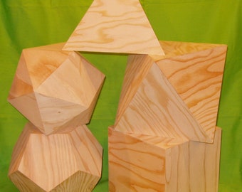 5" Wooden Platonic Solids Set.