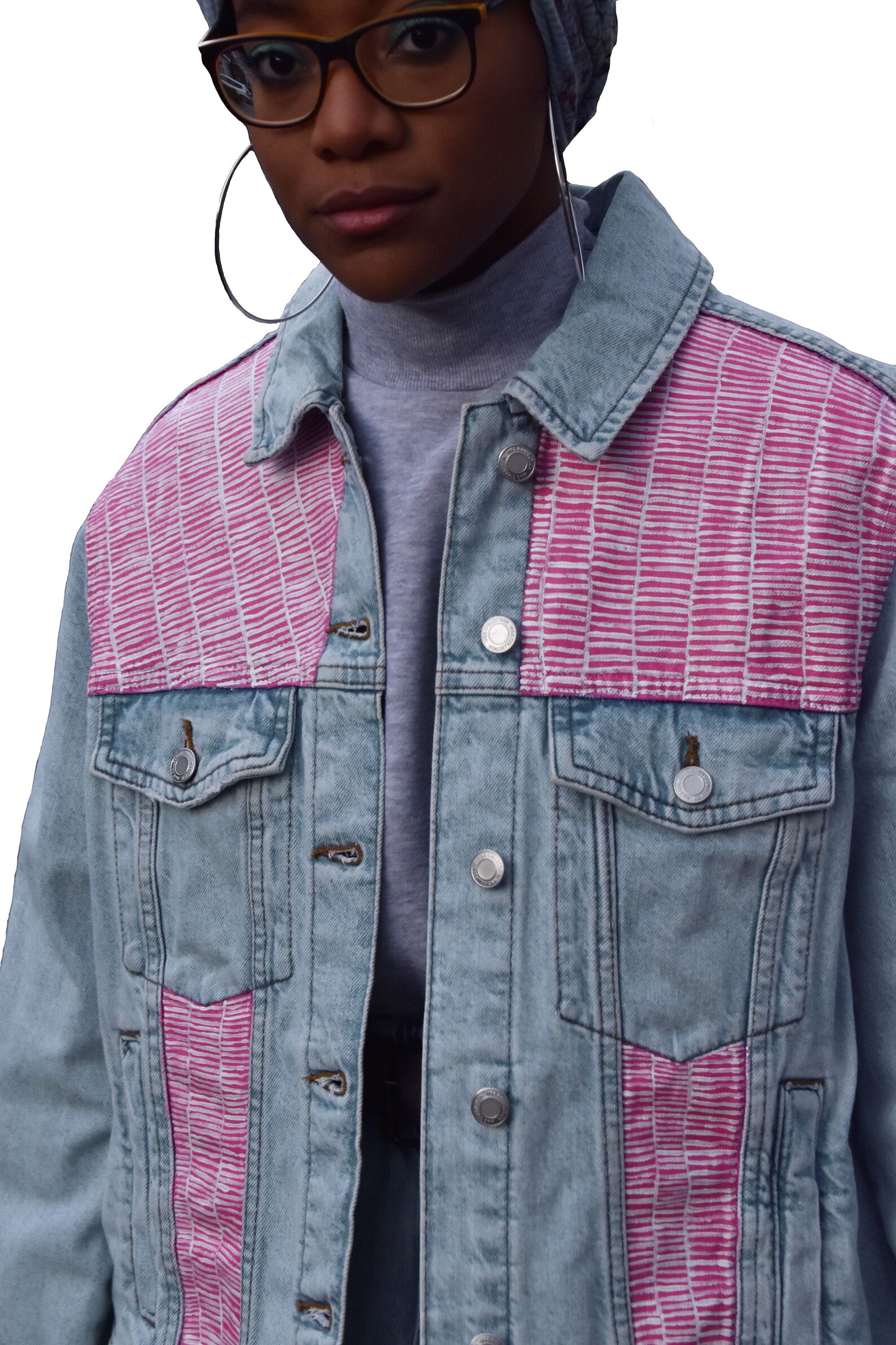 Wearable Art Hand Painted Denim Jacket Abstract Art African Etsy UK