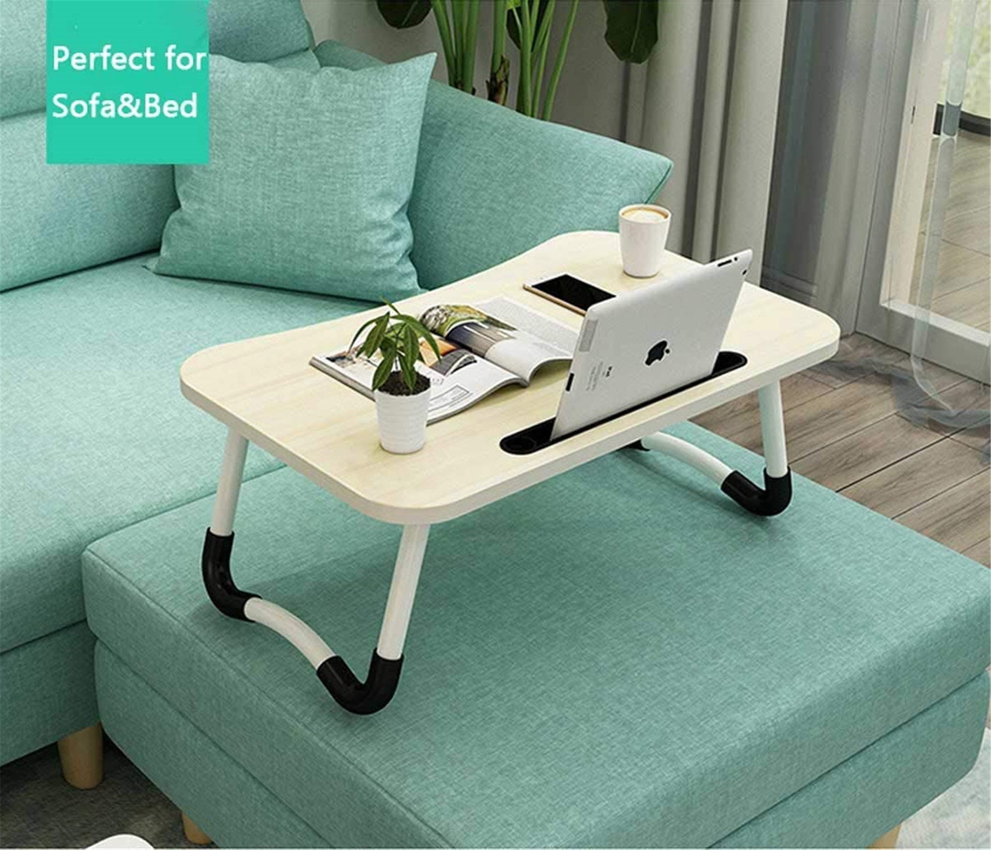 Folding laptop table portable standing bed table breakfast Etsy