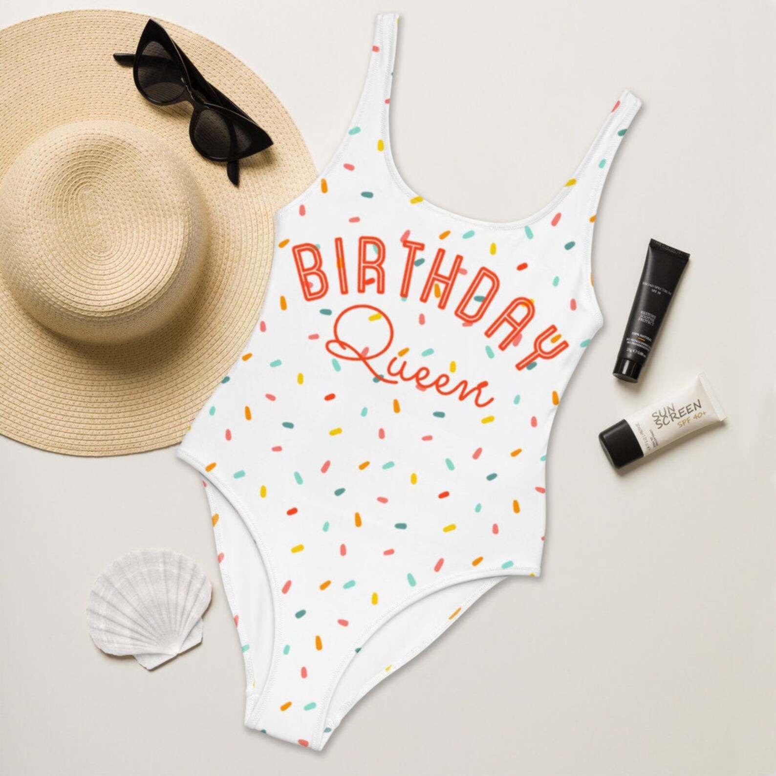 Birthday Queen Suit One Piece Swimsuit Birthday Swimwear Etsy
