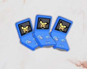 Blue Gameboy Advance SP Pokemon Piku Sticker