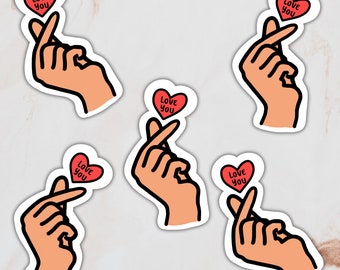 Korean Heart I Love You Hand Sticker