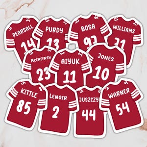 NFL San Francisco California Bay Area 49ers Rot und Weiß Jersey Sport Aufkleber