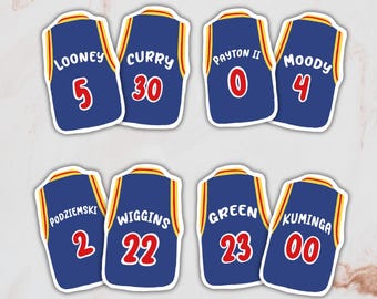 NBA San Francisco California Golden State Warriors 2021-22 Classic Blue Swingman Hardwood Basketball Team Jersey Sticker