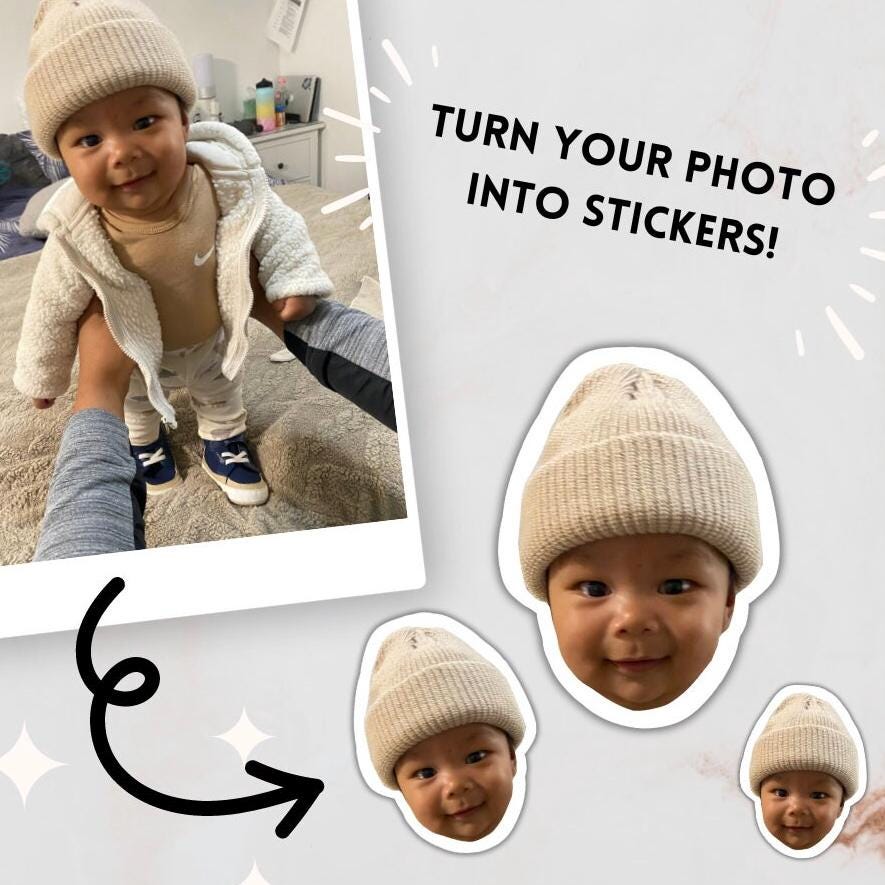 Personal Photo Sticker Custom Photo Sticker, Personalized Sticker, Custom Stickers, Water ...